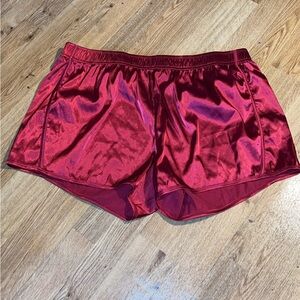 Red Satin Athletic Shorts